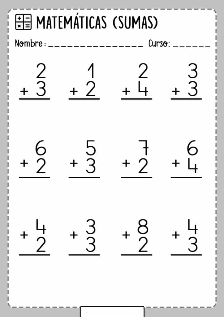Fichas De Sumas Para Imprimir Para Imprimir Com