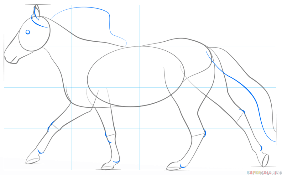 como dibujar un caballo paso a paso