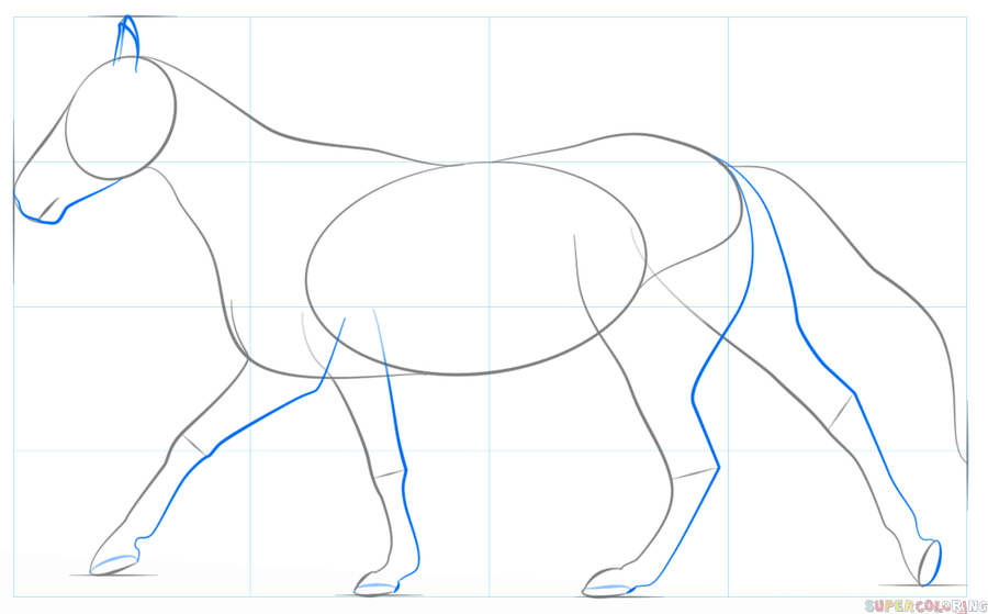 como dibujar un caballo facil