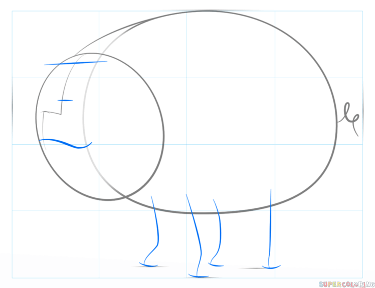 cerdo facil de dibujar