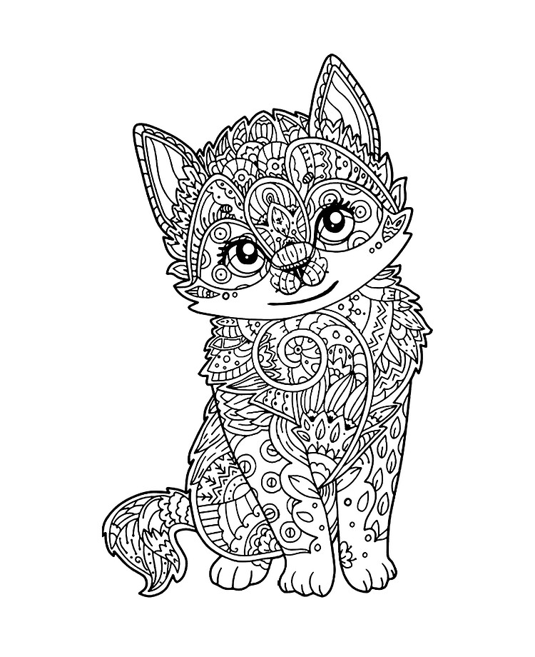mandalas de gatos para colorear e imprimir