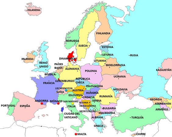 mapa de europa para imprimir